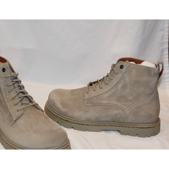 Birkenstock Men\'s Mid Highwood Lace Up Suede Ankle Boots Taupe EU 45 NEW